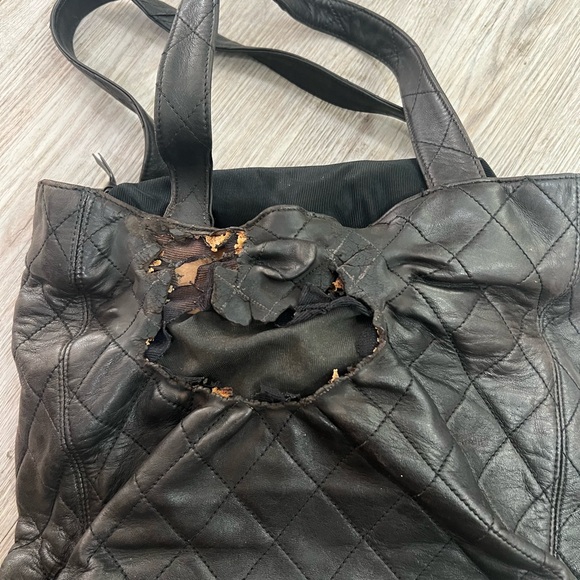 Chanel matlasse quilted tote shoulder a4 PVC black 0415b - Picture 6 of 8